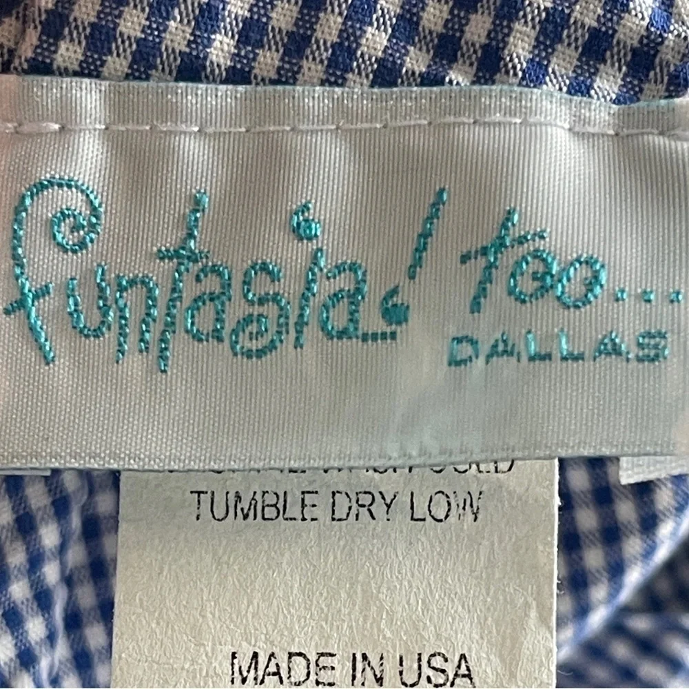 Funtasia Too Reversible 12mo Blue Checkered Overalls w/ Pumpkins & Turkey Design